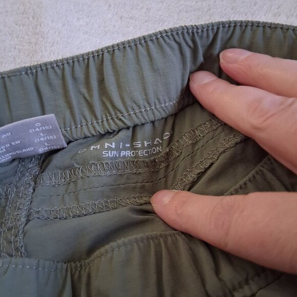 Columbia Boy's Youth Size L (14/16) Olive Green Omni-Shade Hiking Nylon Pants - Picture 7 of 13